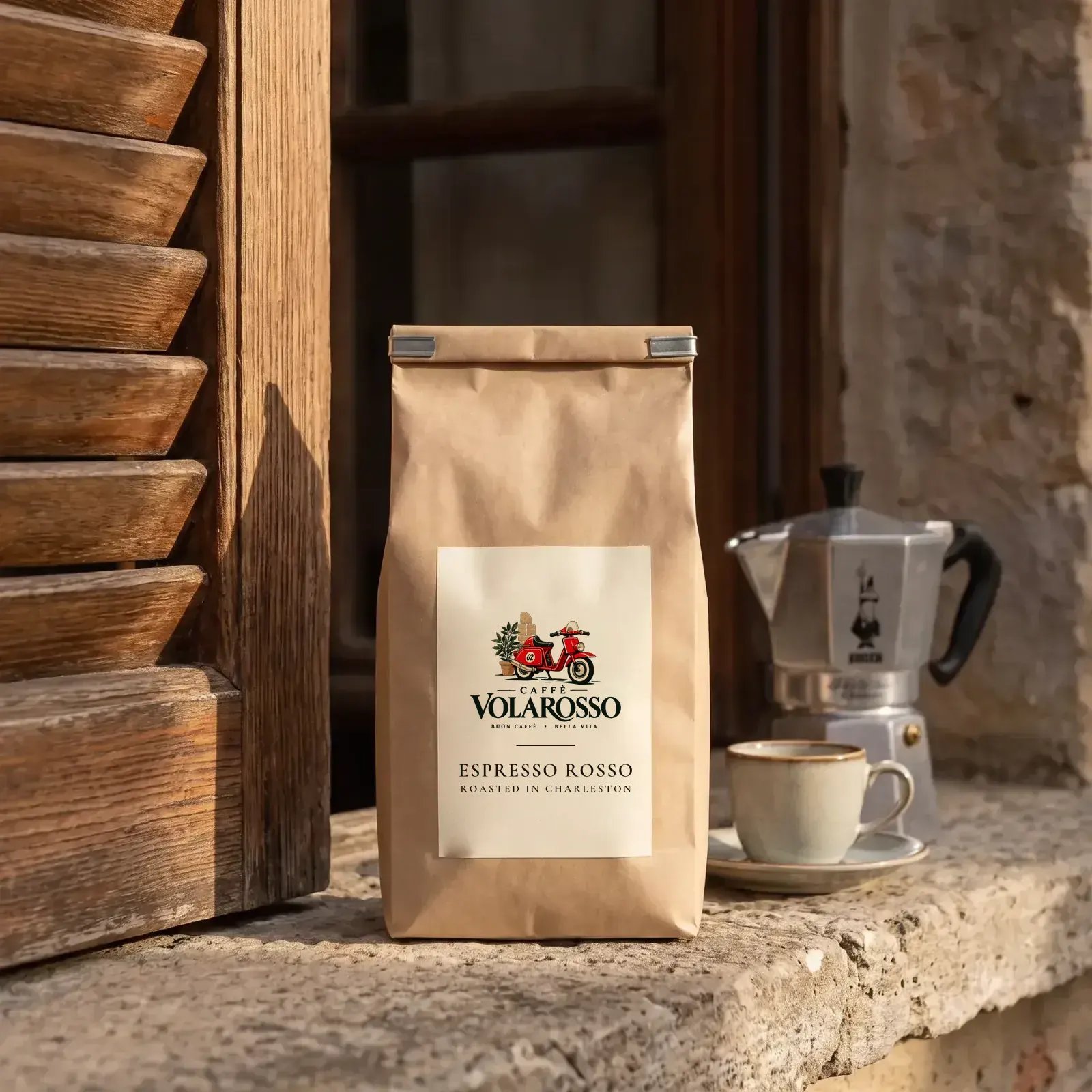 Beside the moka pot